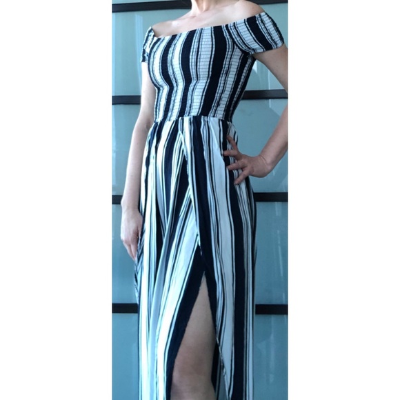 Justify Other - Boho Stripped Jumpsuit with side leg slits